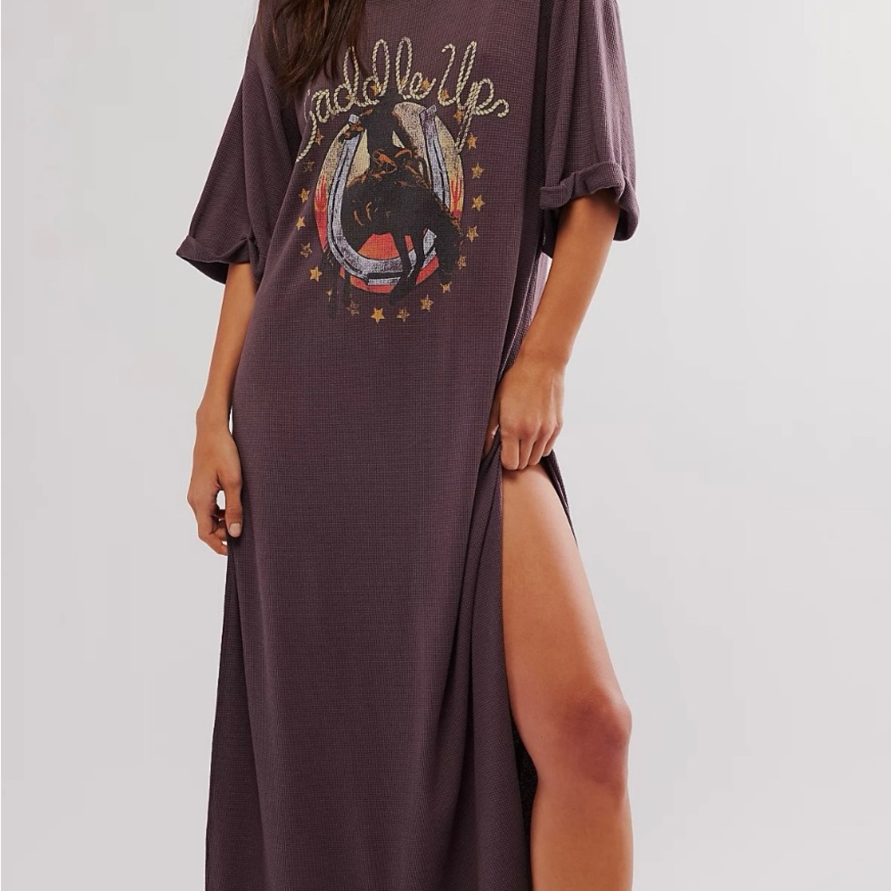 Free People x Vintage Souls Saddle Up Maxi Tee Dress- S